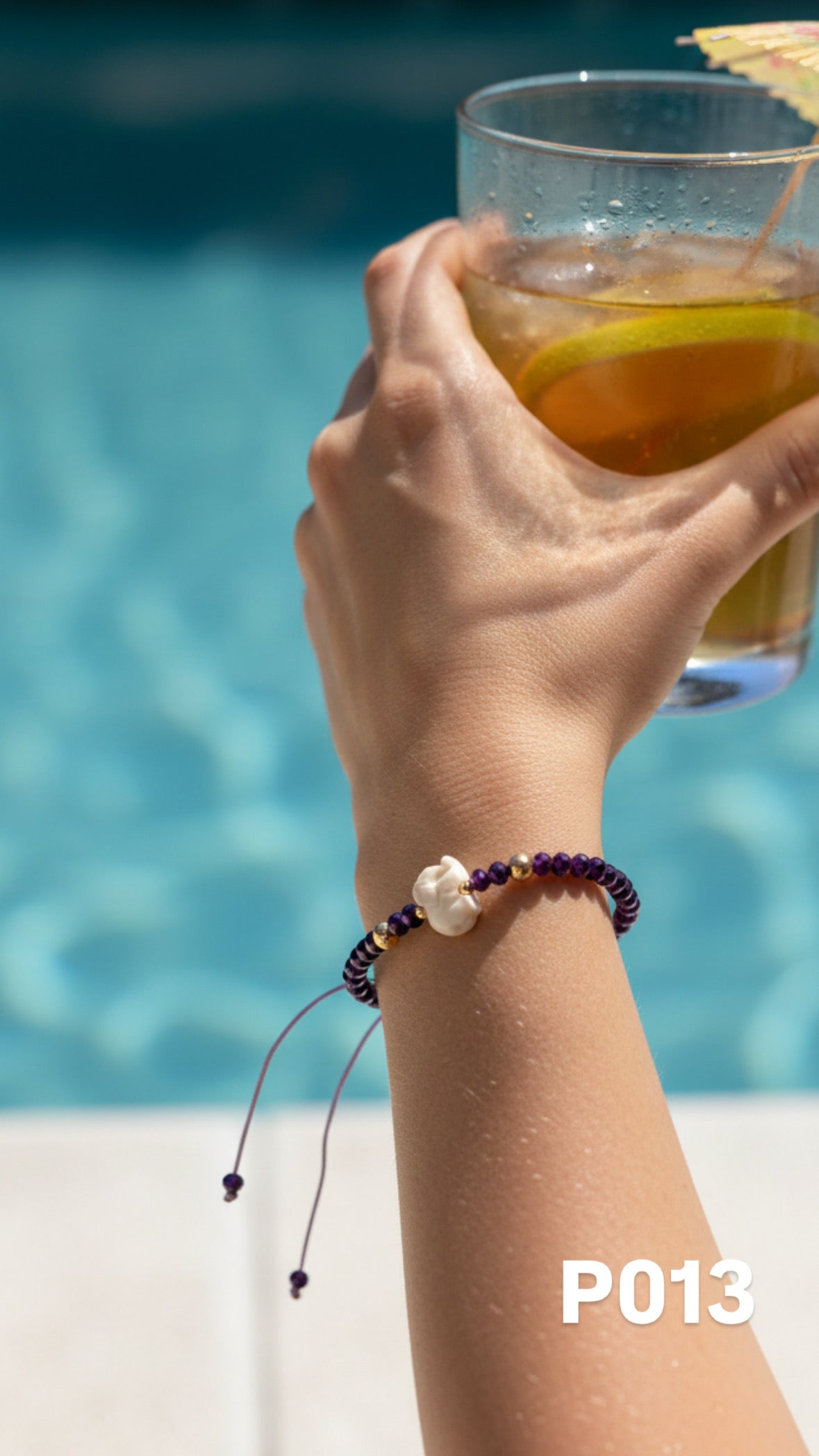Pulsera cristales checos purpura y elefante