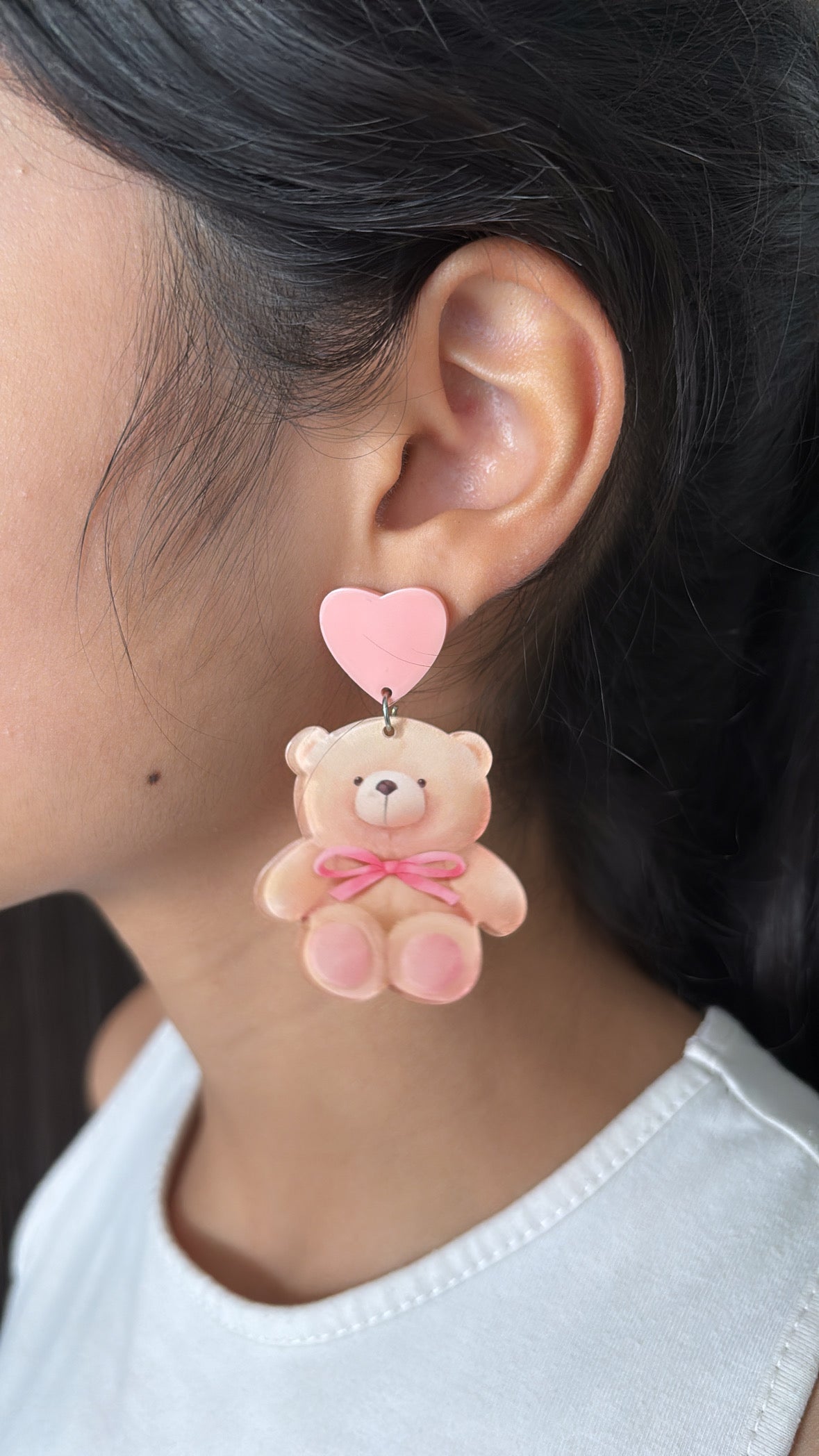 Aretes osito corazón
