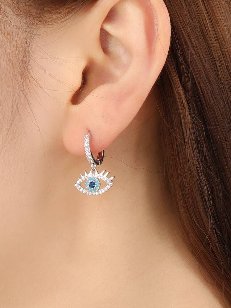 Argollas ojo turco plateado
