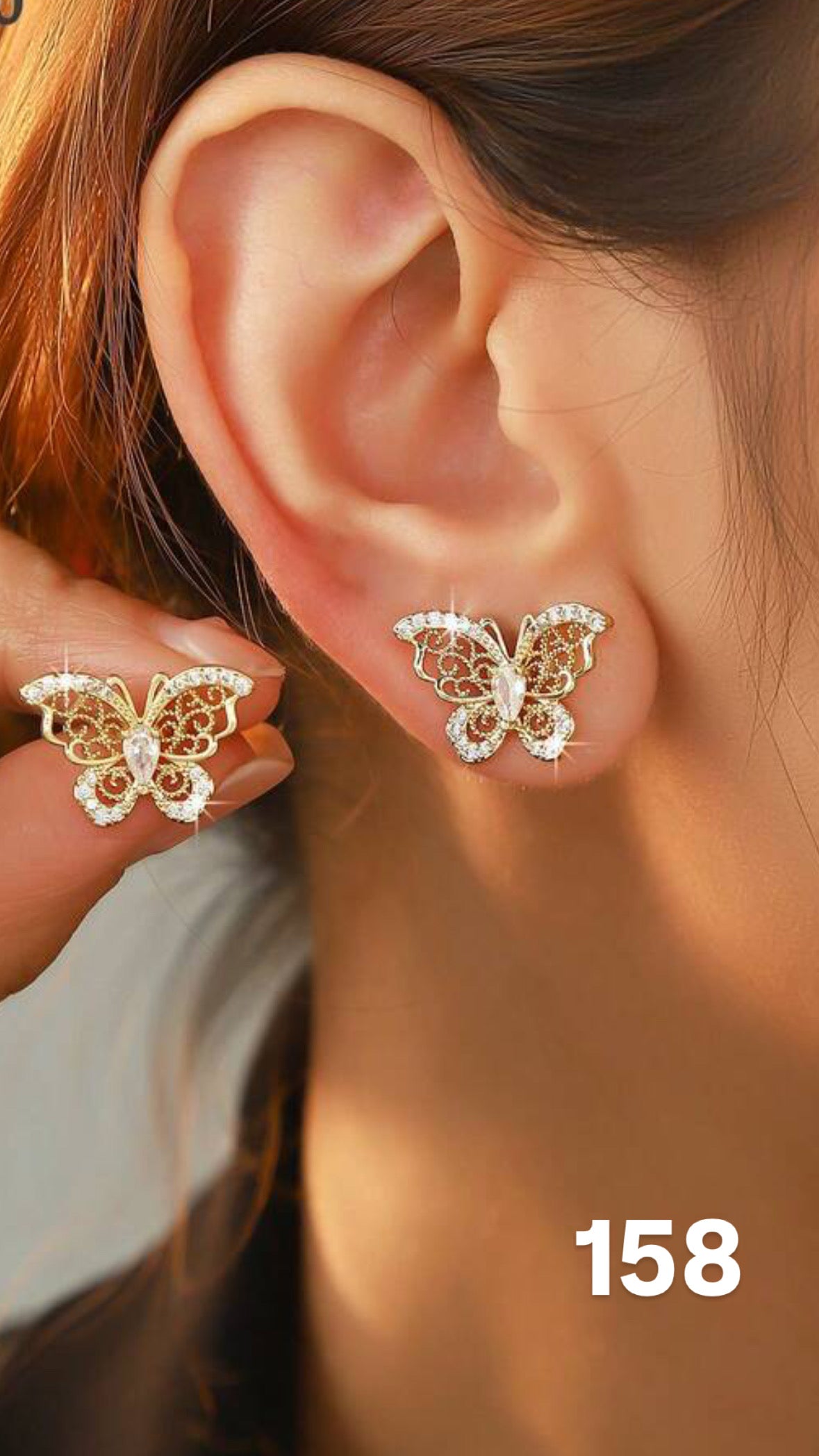 Aretes mariposa soñada dorada