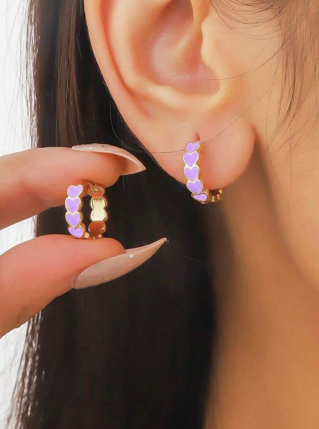 Argollas corazones violeta