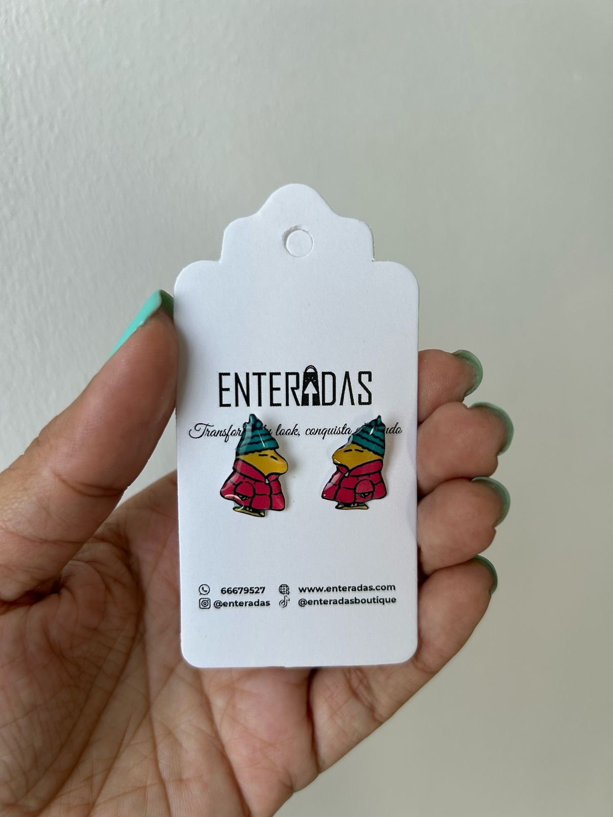 Aretes de pajarito abrigado