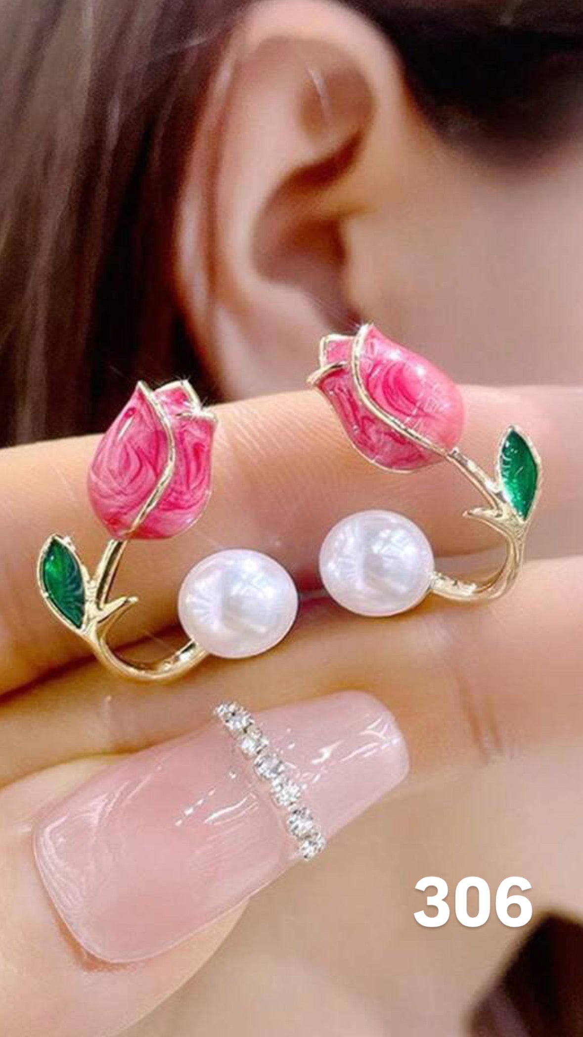 Aretes Tulipan rosa