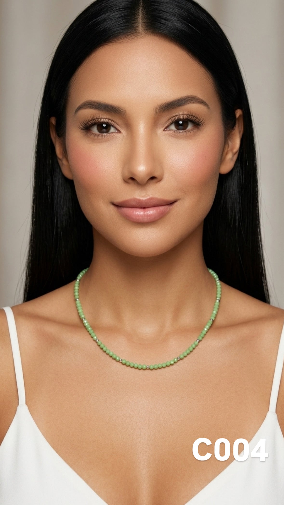 Collar cristales verde