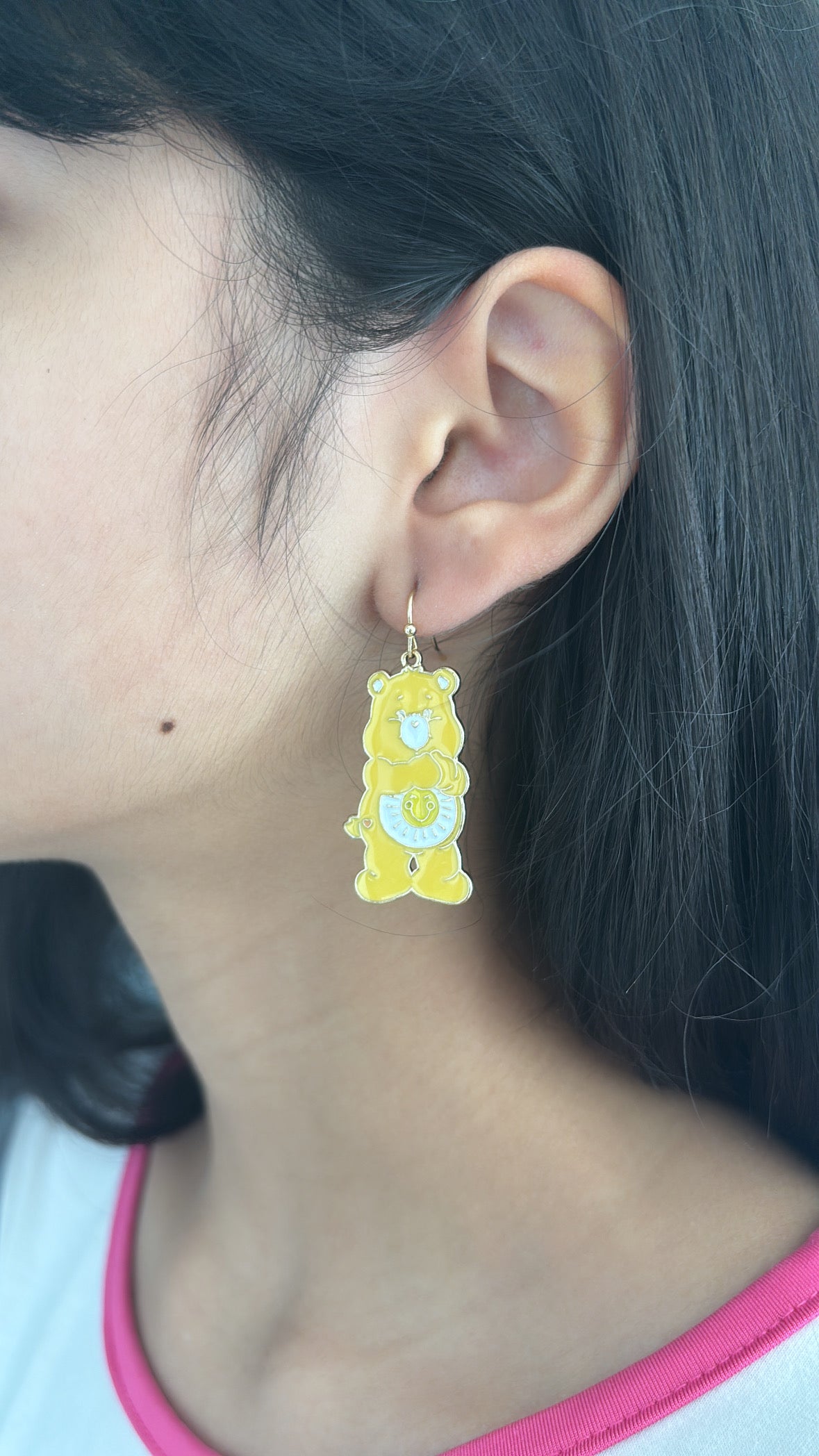 Aretes osito cariñoso amarillo