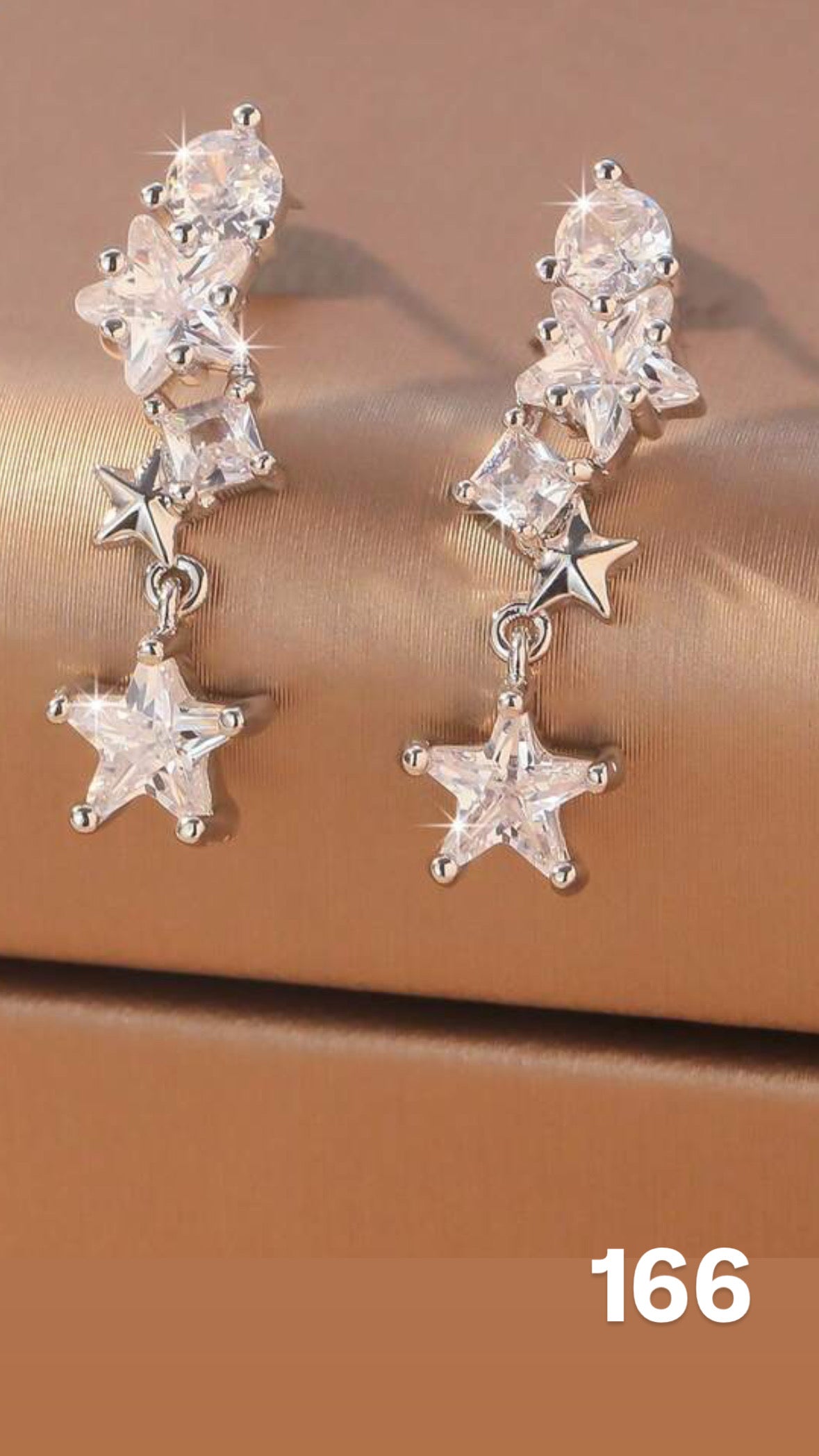 Aretes estrellas soñadas plateada