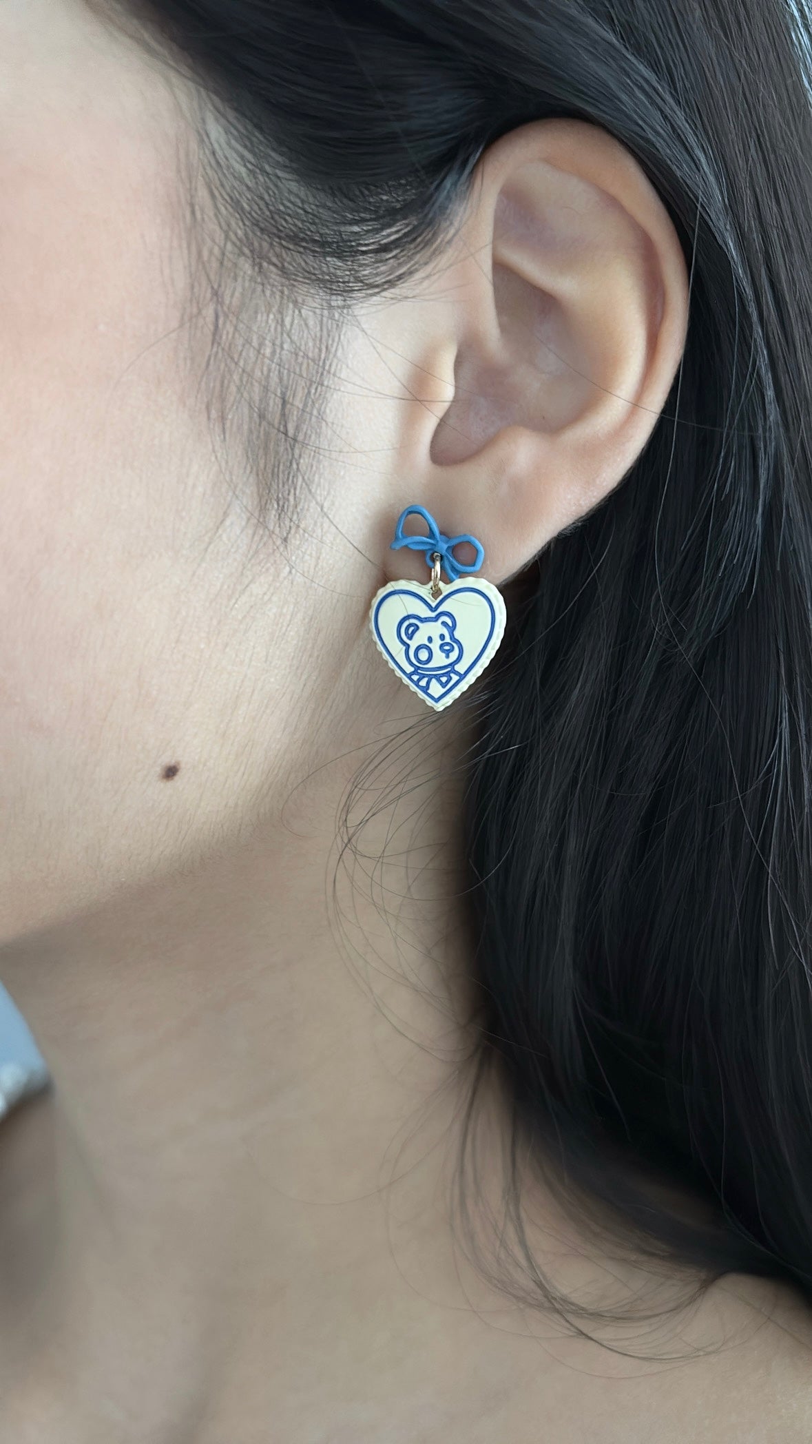 Aretes osito azul