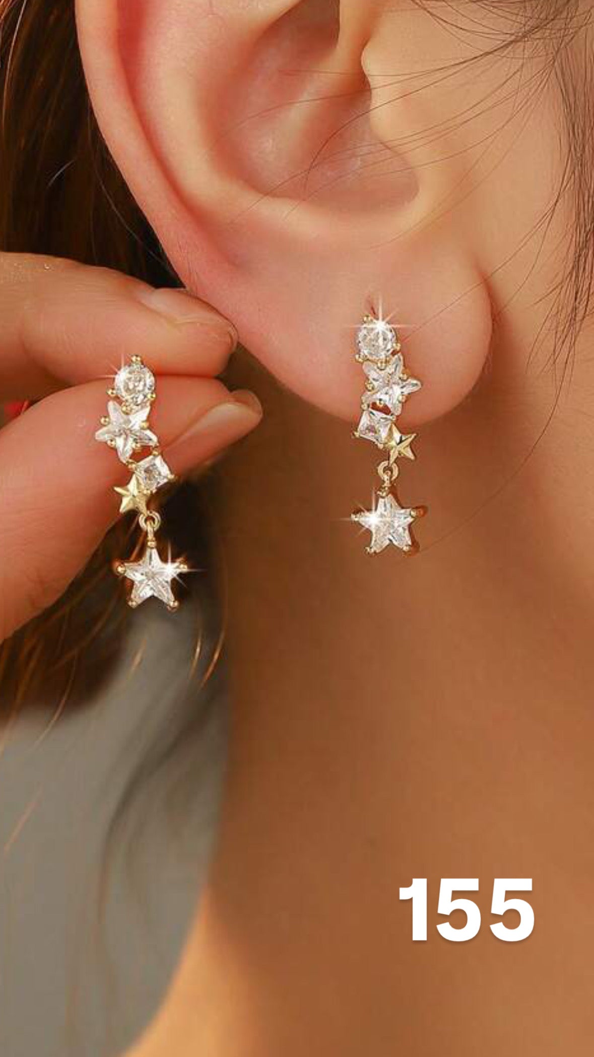 Aretes estrellas soñadas doradas