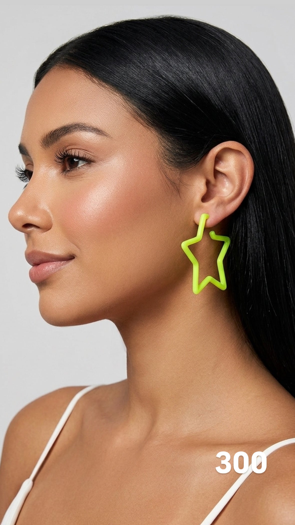 Aretes estrella fluorecente amarilla