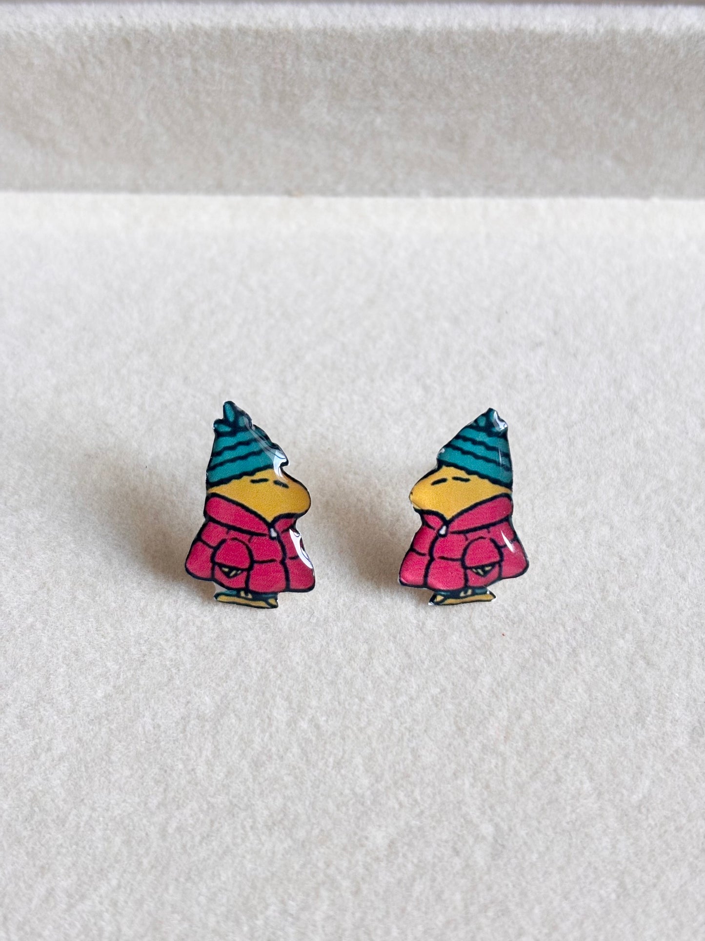 Aretes de pajarito abrigado