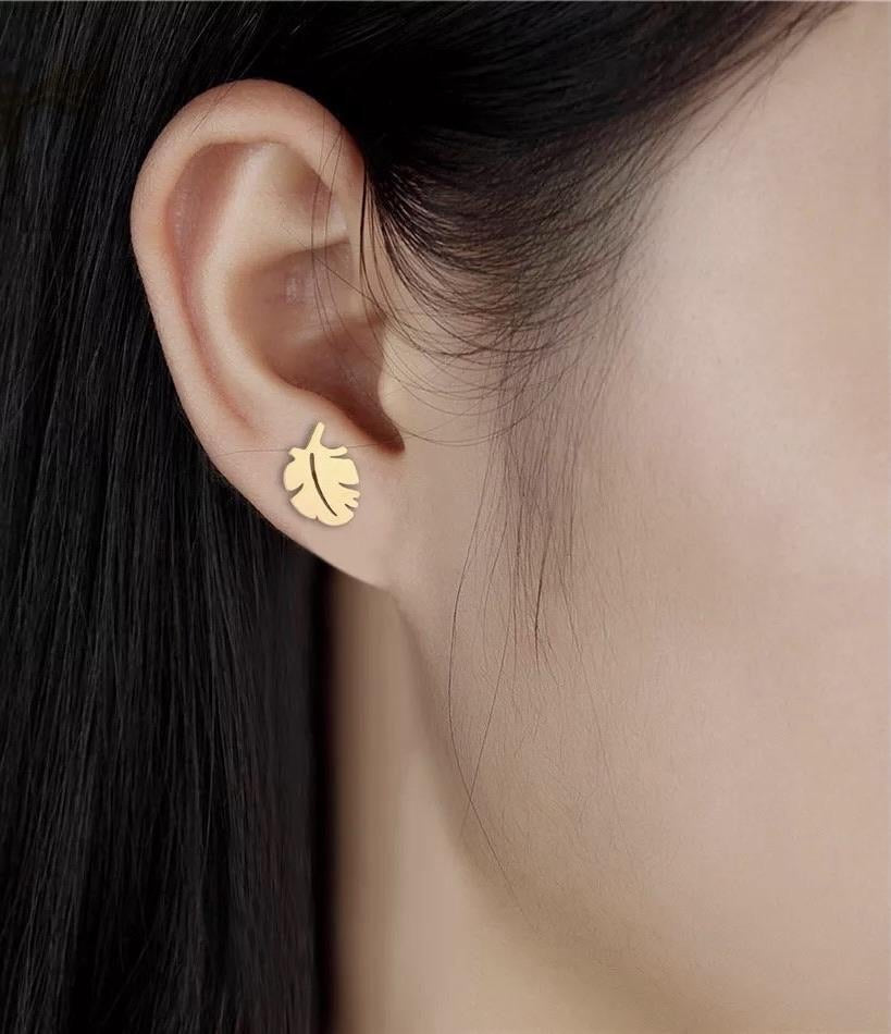 Aretes hoja
