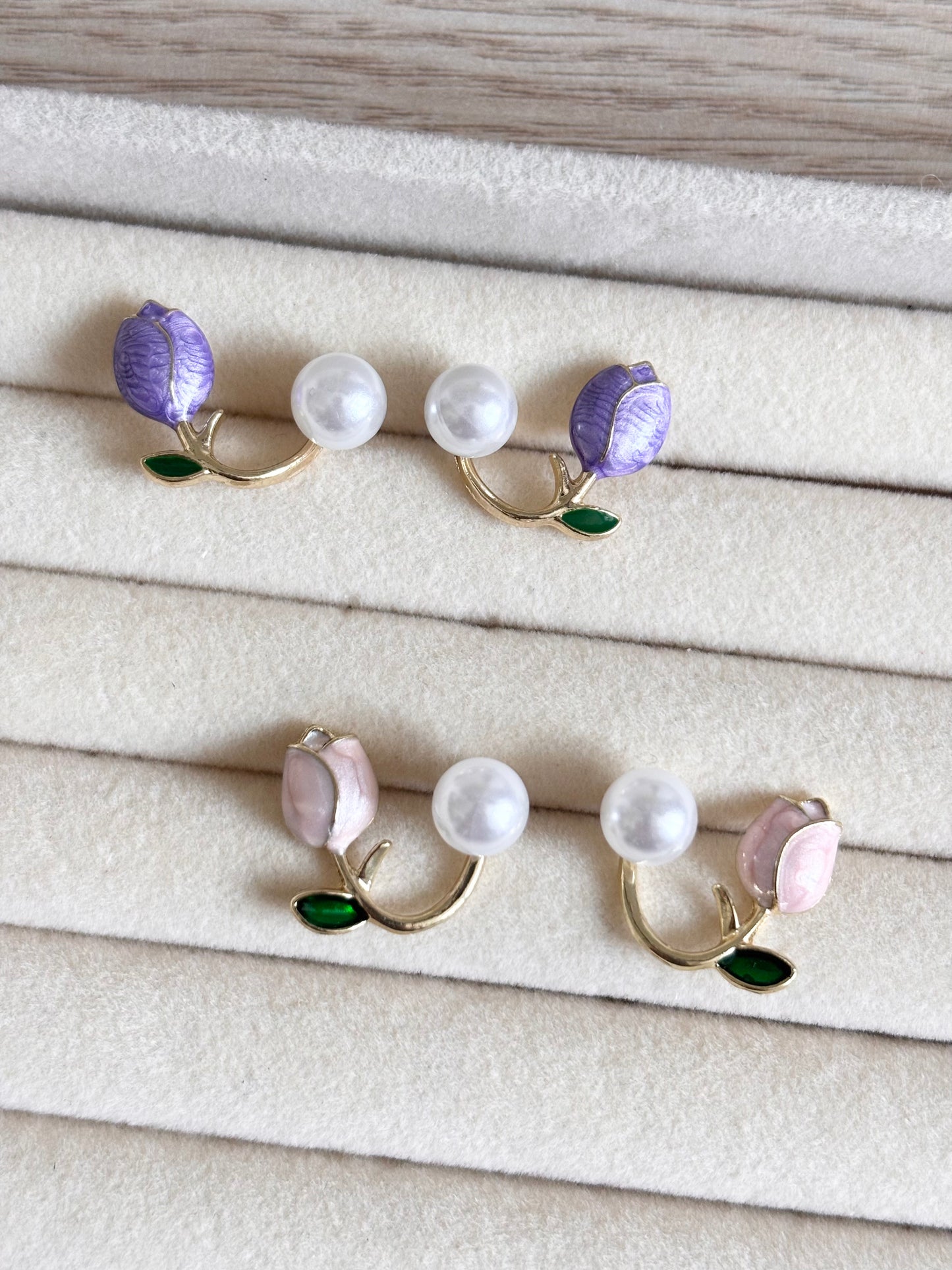Aretes Tulipan violeta
