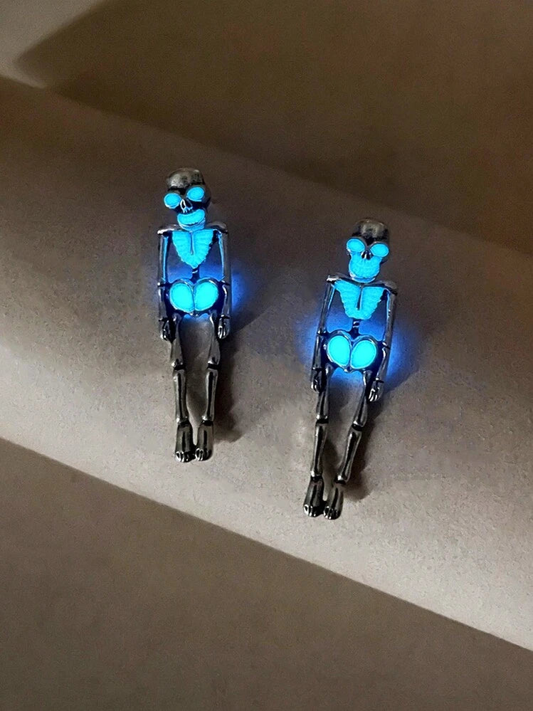 Aretes esqueletos fluorescentes