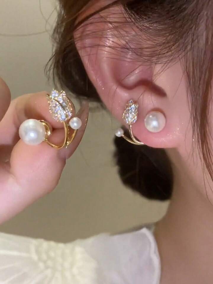 Aretes tulipan brillante