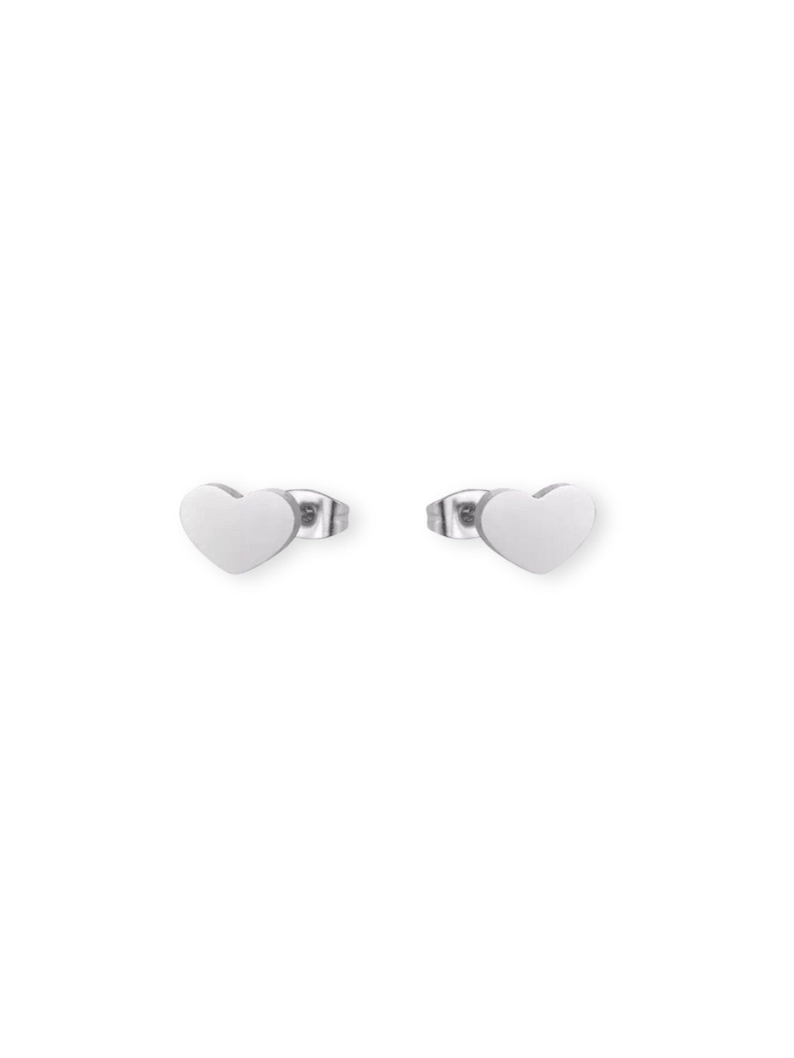 Aretes corazón plateado