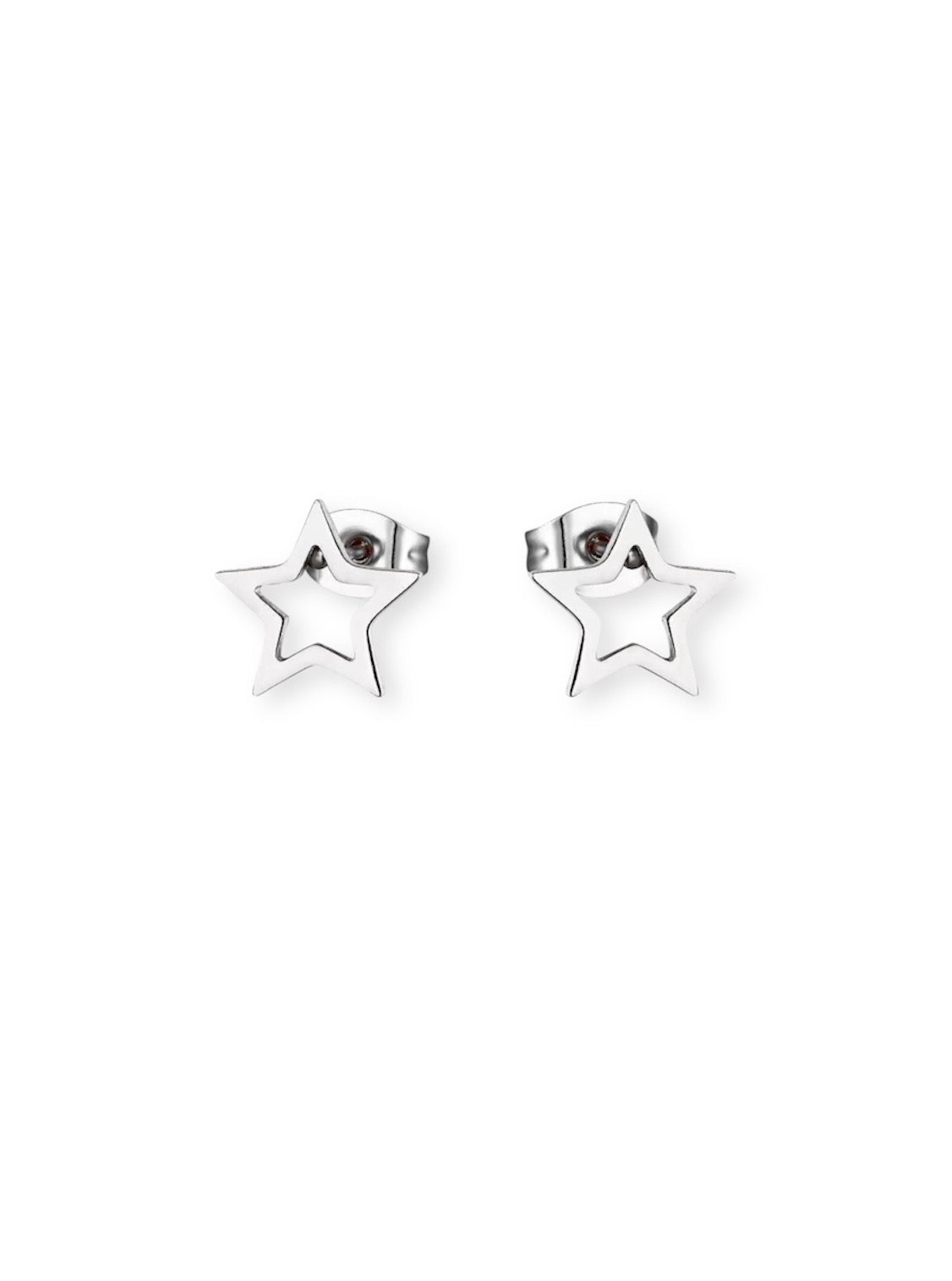 Aretes estrella plateada linda