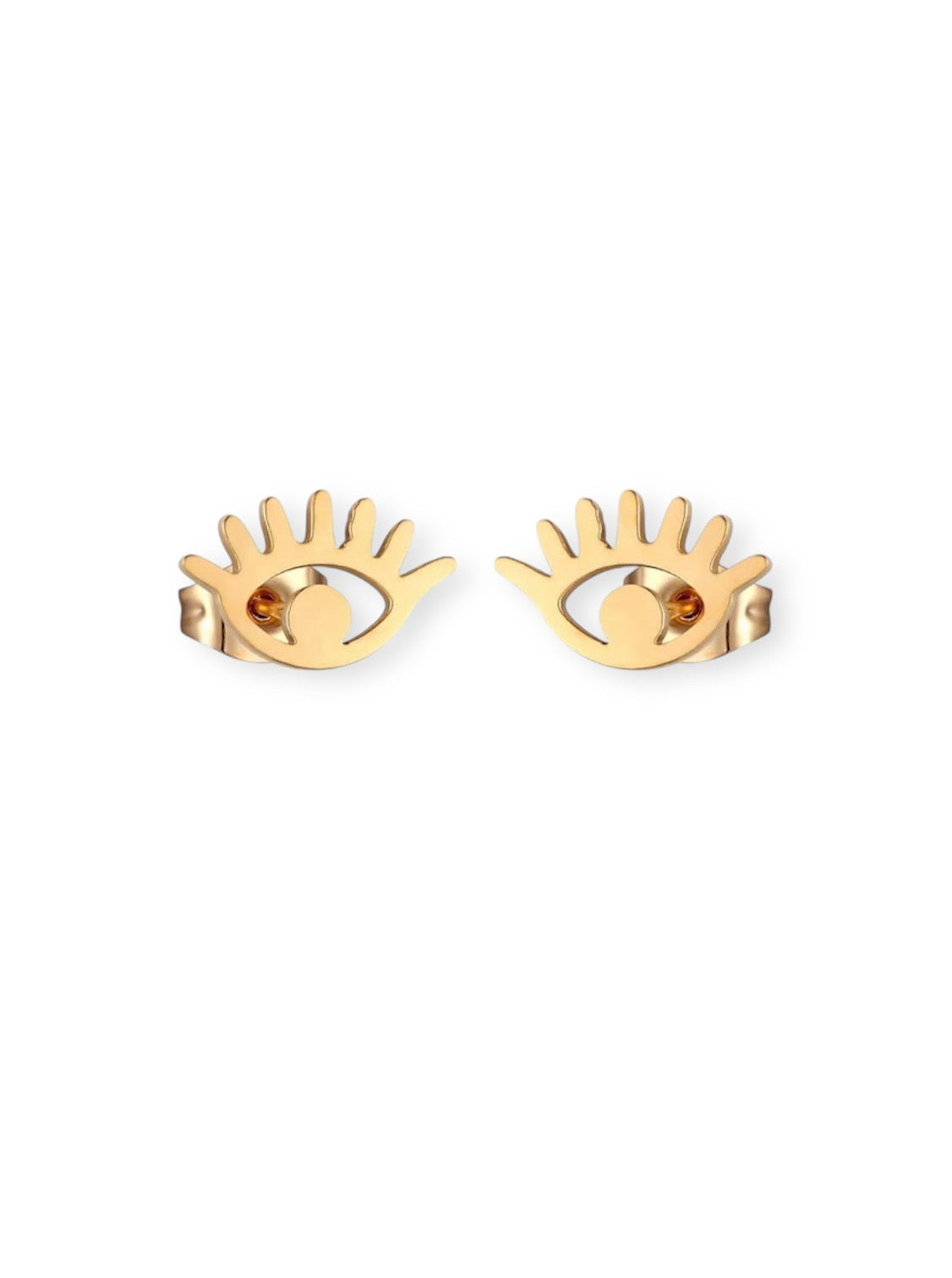 Aretes ojos dorado