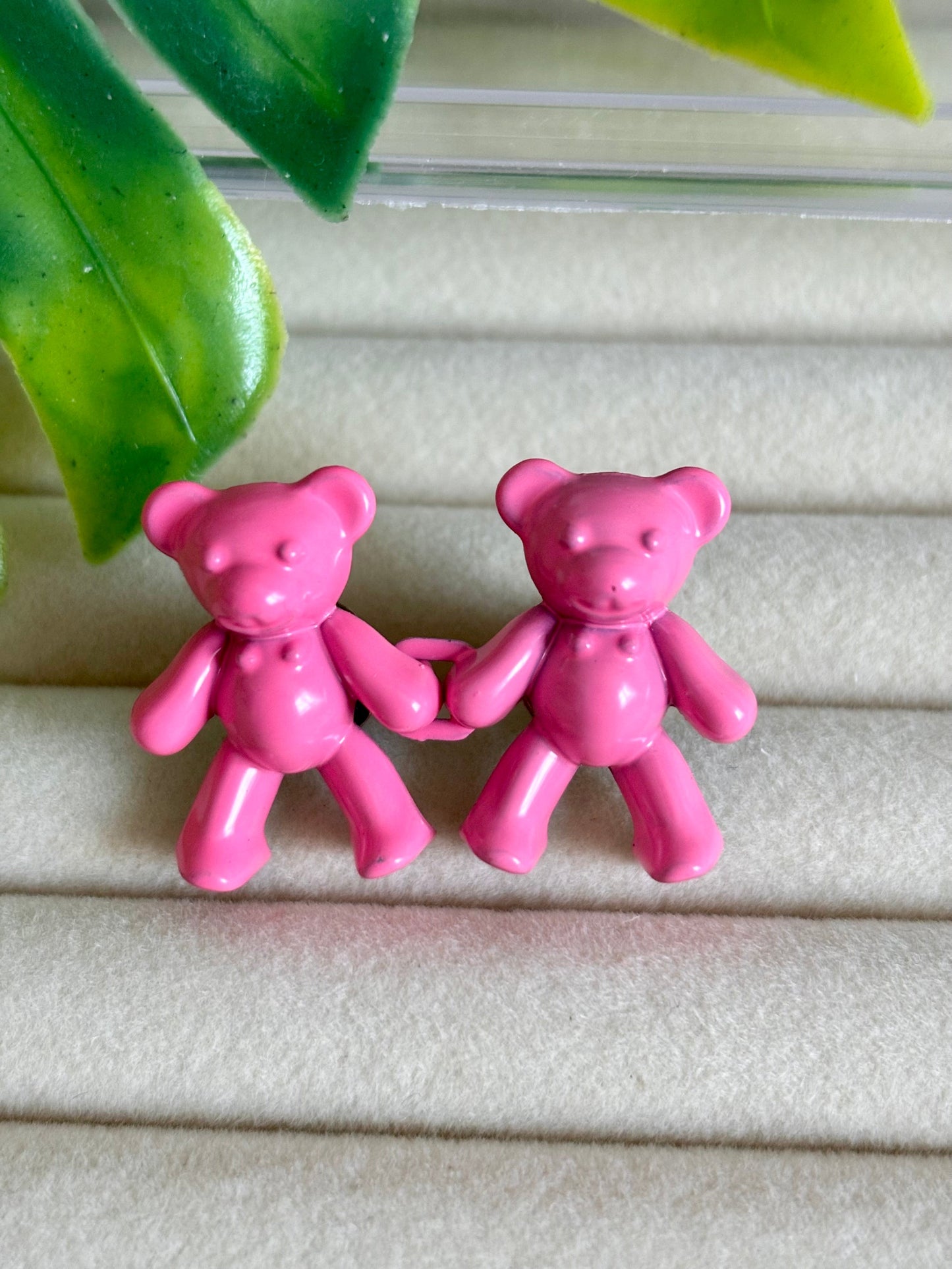 2 Piezas prendedor osito rosado