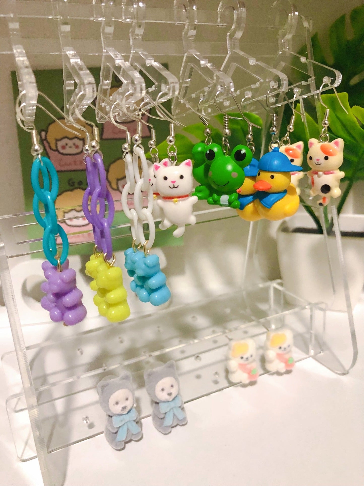 Aretes osito violeta