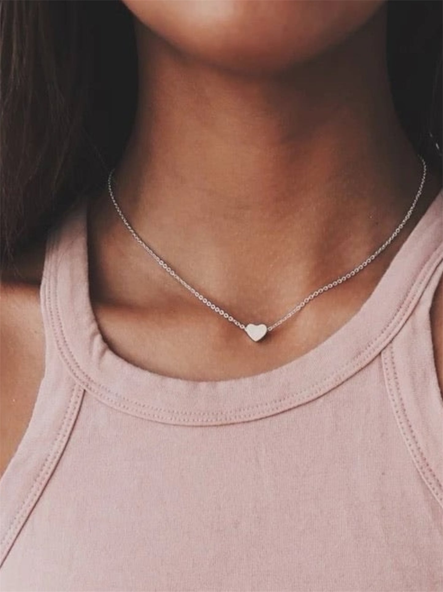 Collar corazon acero inoxidable