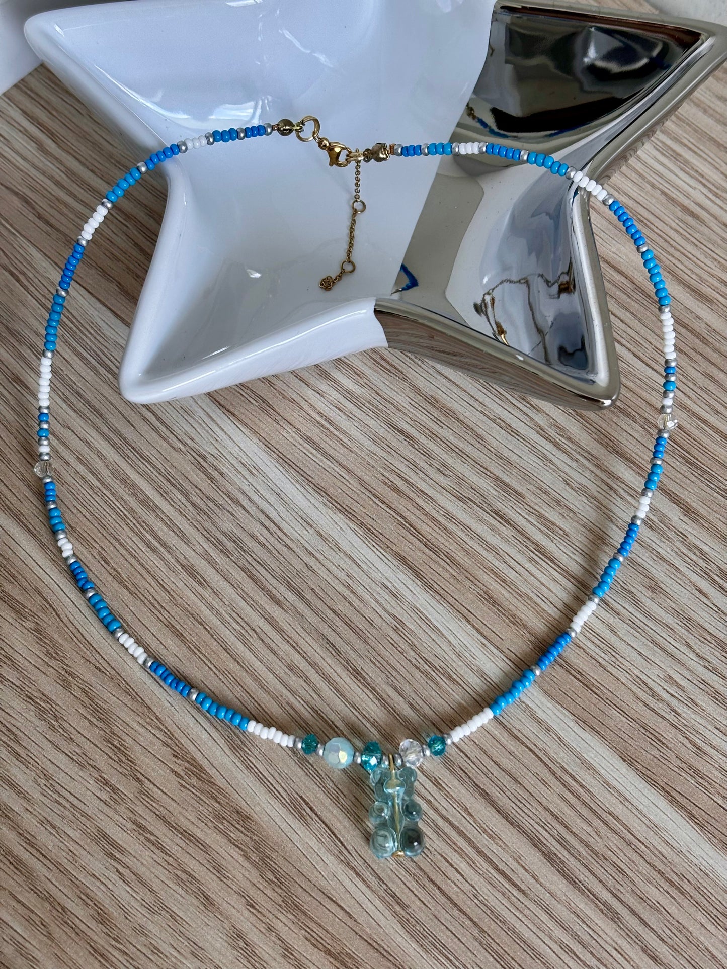 Collar con osito celeste