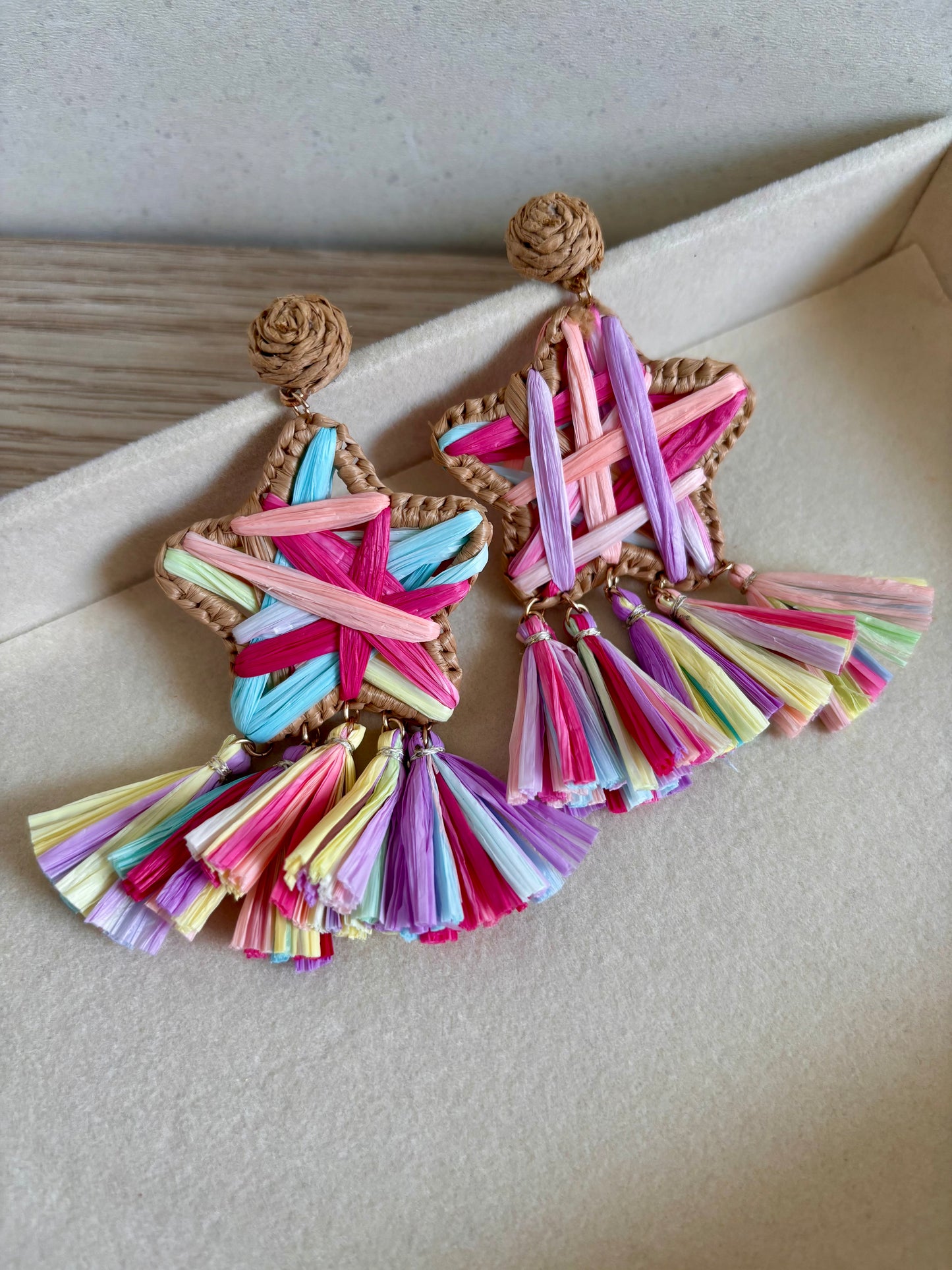 Aretes XL estrella colores