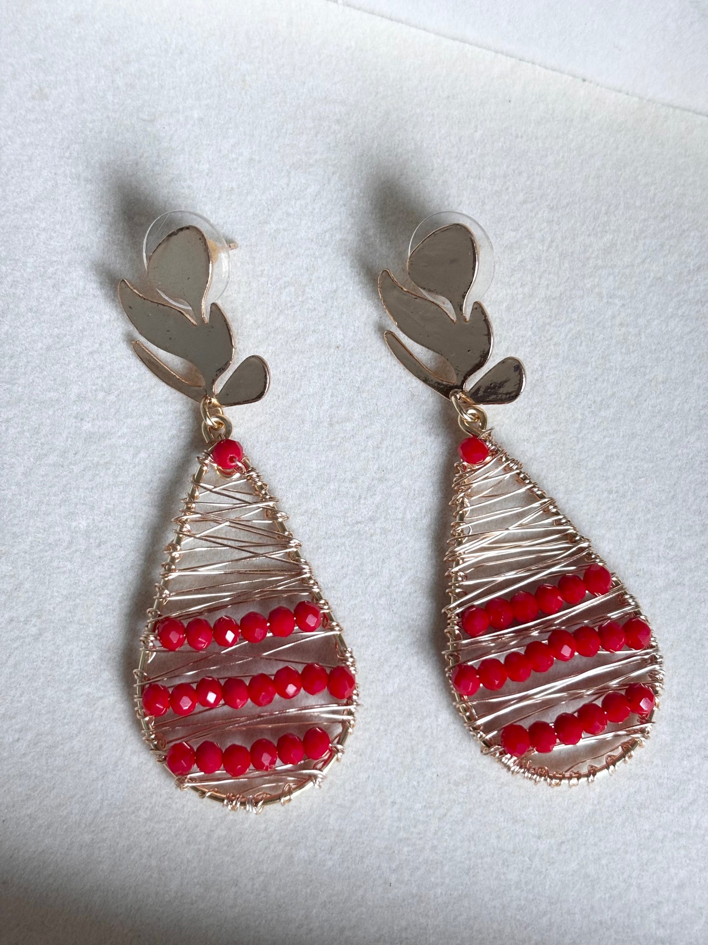 Aretes XL Cristales rojo