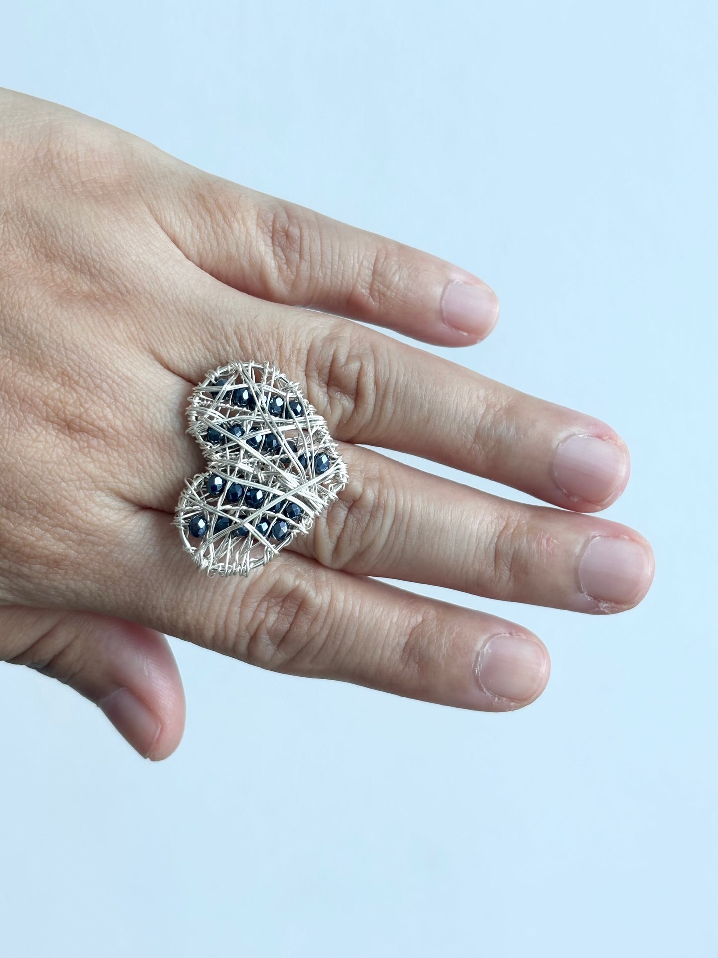 Sortija corazón azul