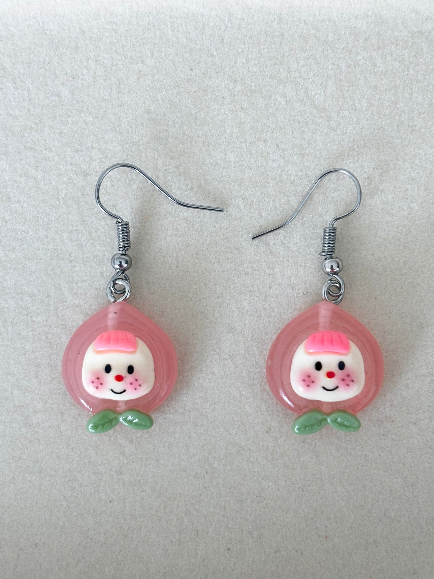 Aretes repollito melocotón