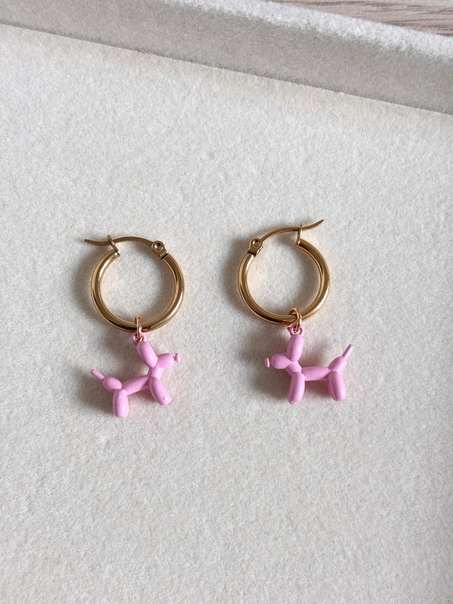 Argollas perrito rosa