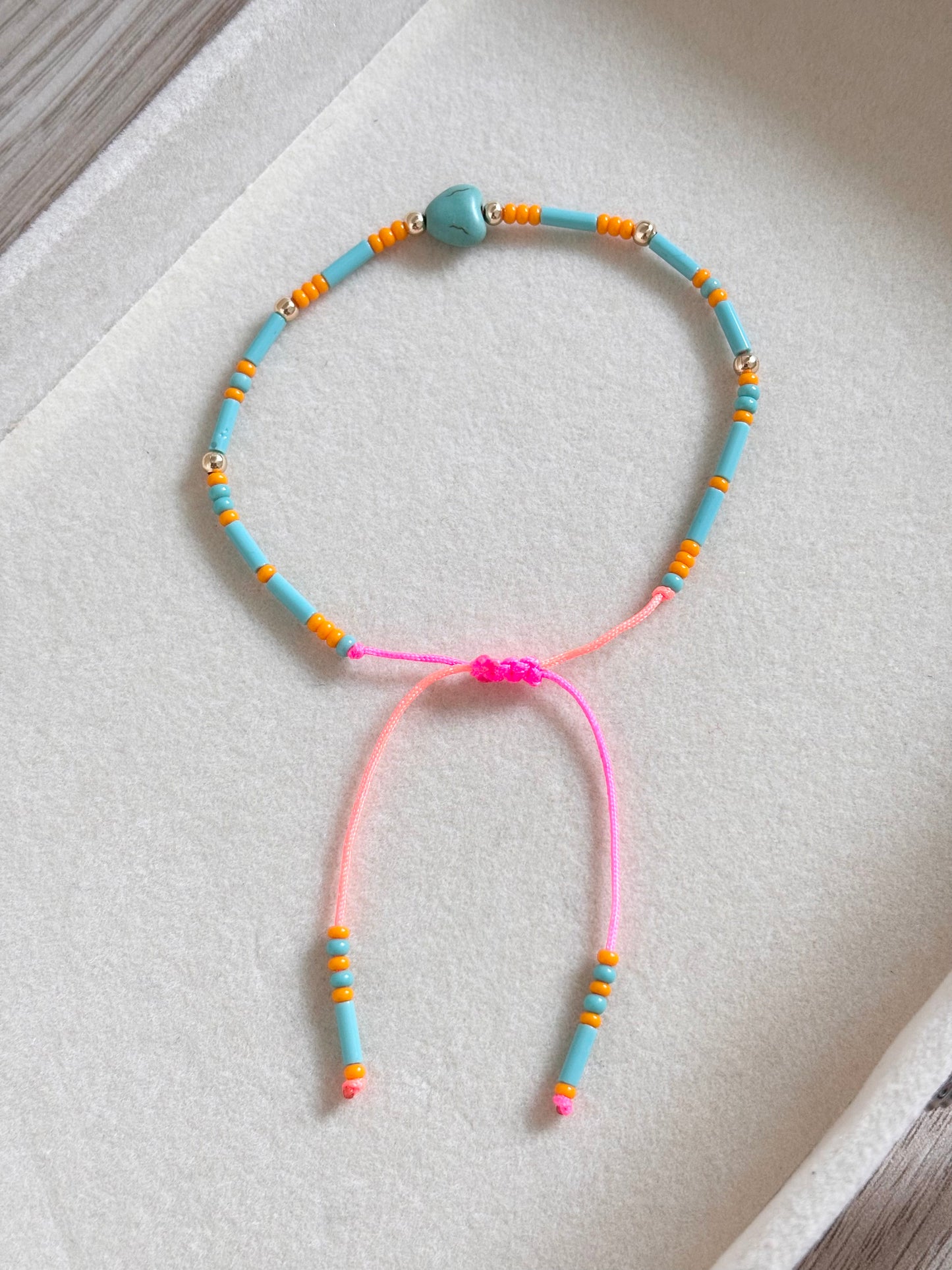 Pulsera corazón turquesa