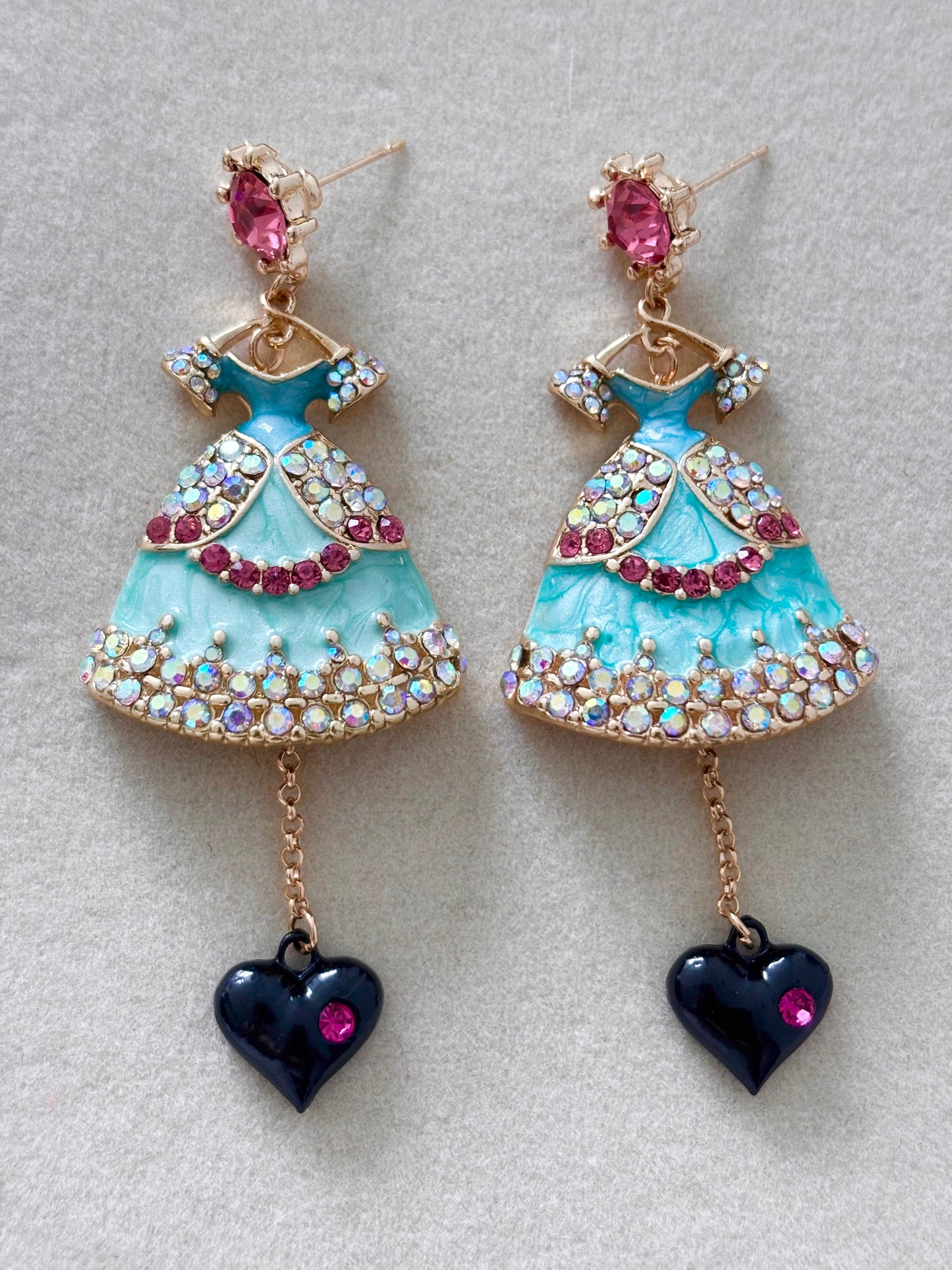 Aretes vestido turquesa