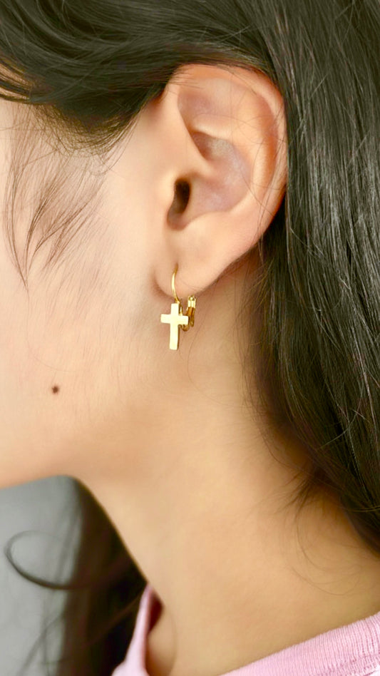 Argollas cruz acero inoxidable