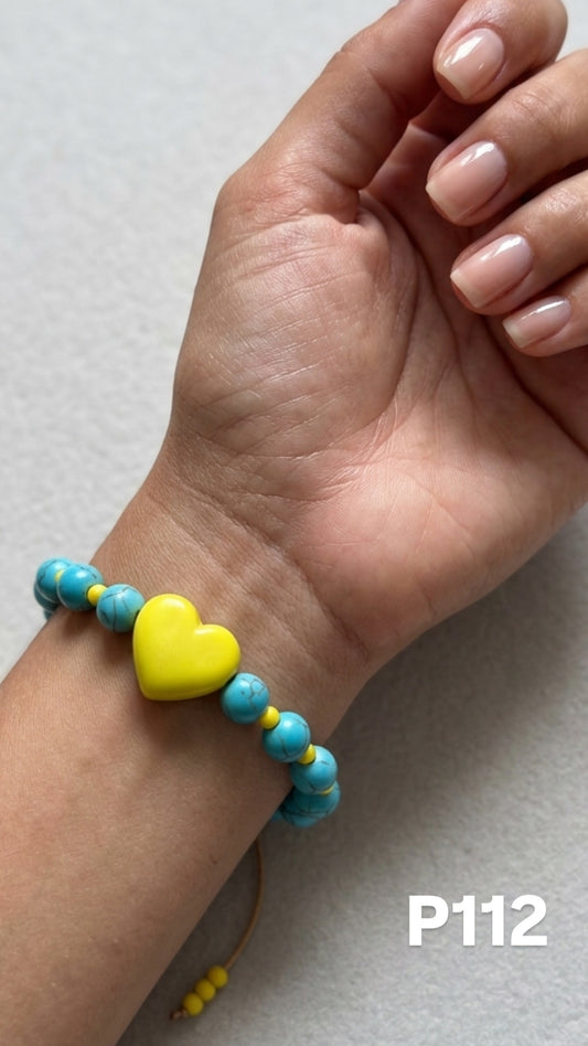 Pulsera corazon amarillo