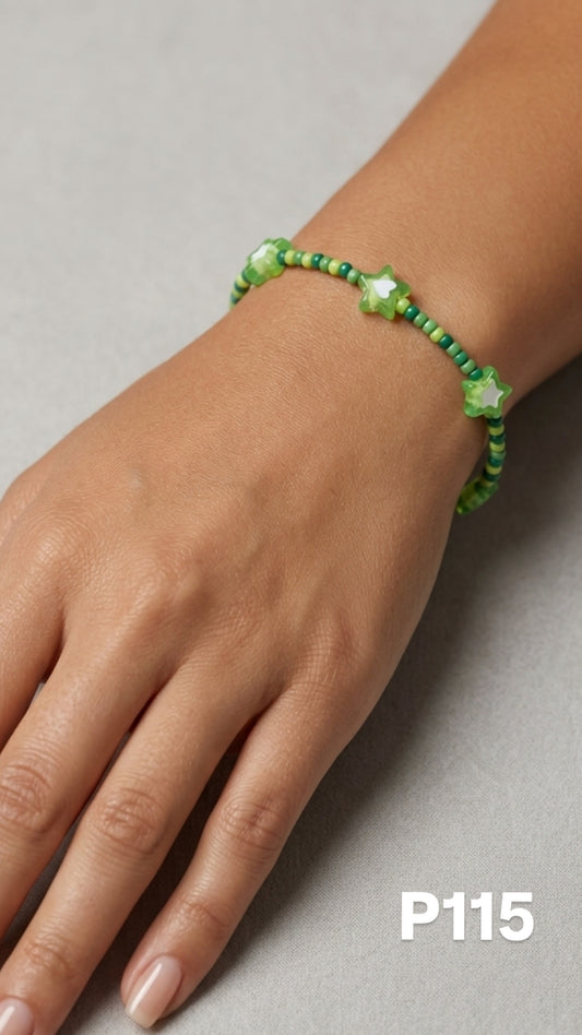 Pulsera estrellas verde