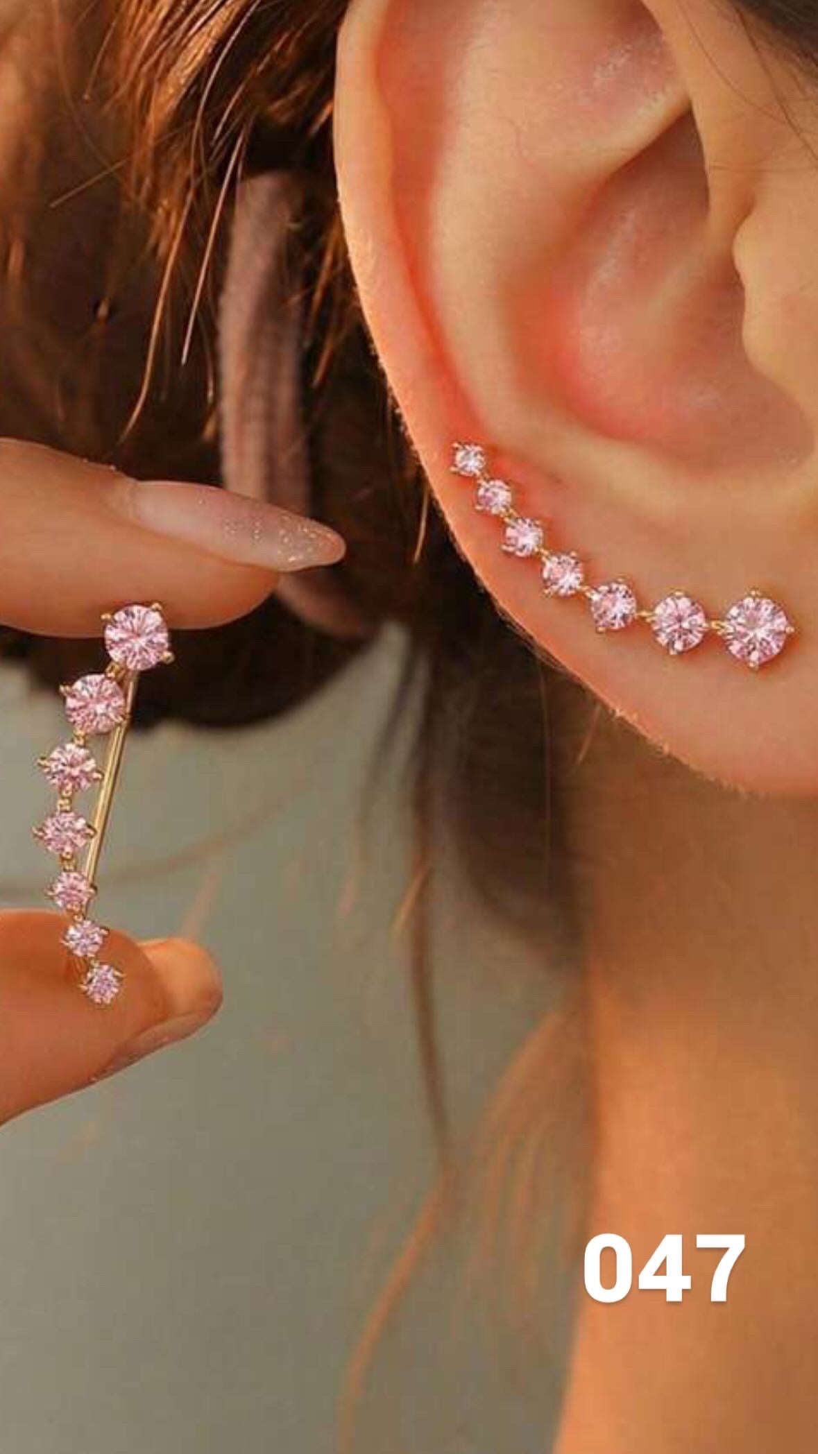 Aretes renacer rosa dorado