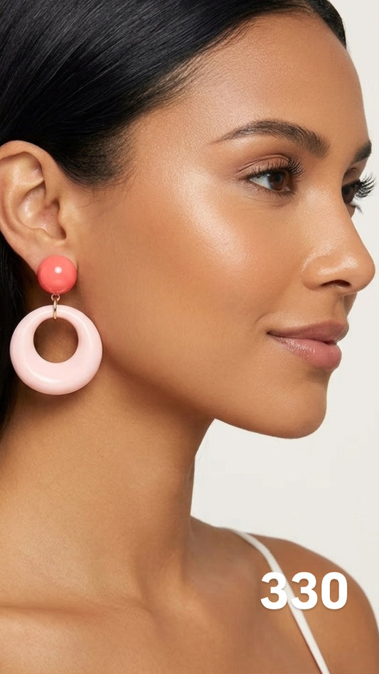 Aretes chicle rosa