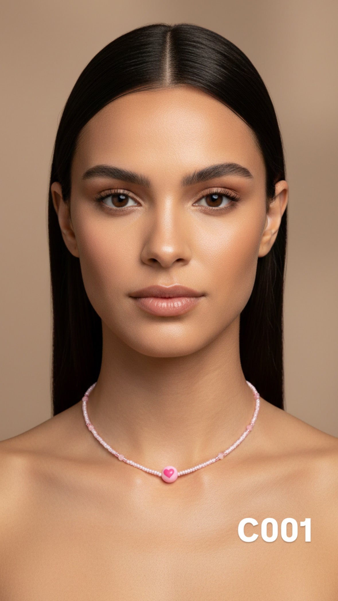 Collar corazón rosa