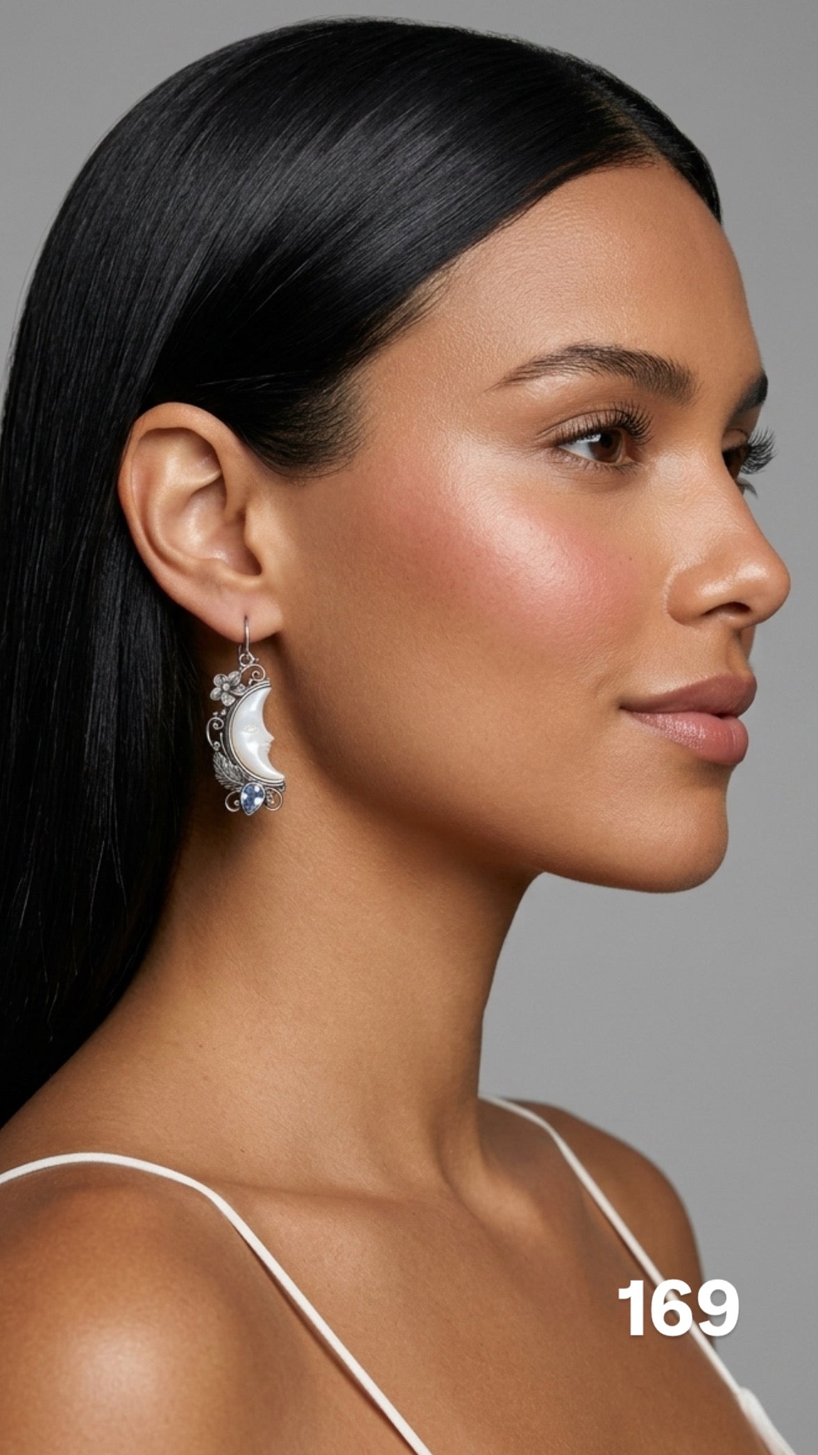 Aretes luna blanca