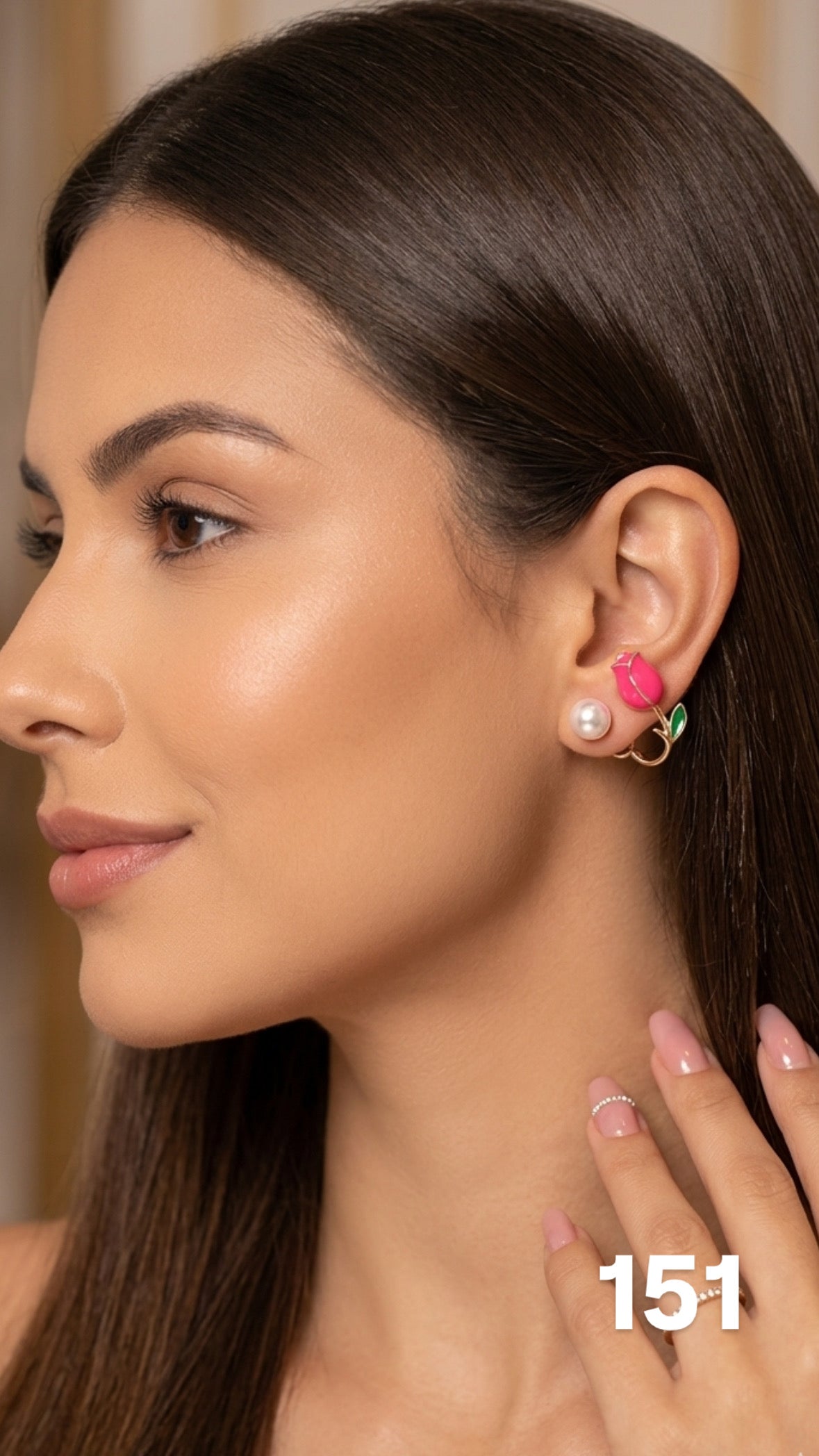 Aretes Tulipan fucsia