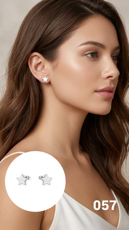 Aretes estrella plateadas