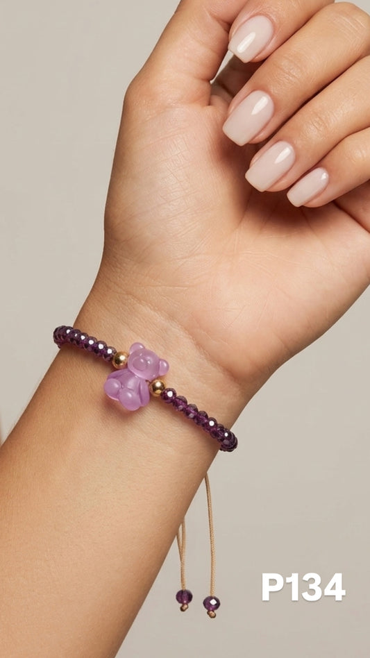 Pulsera osito violeta