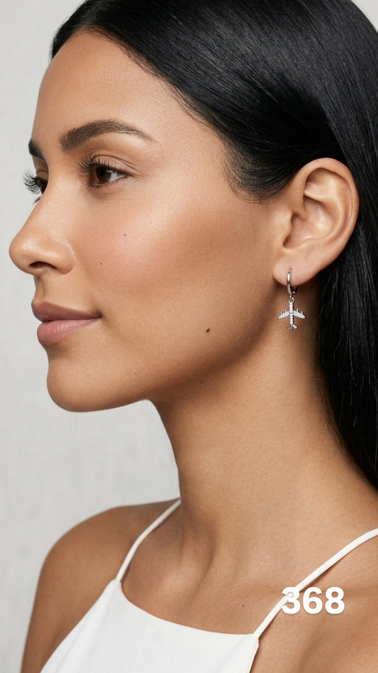 Argollas avion plateado