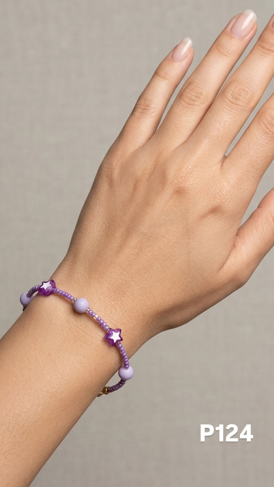 Pulsera estrellas violeta