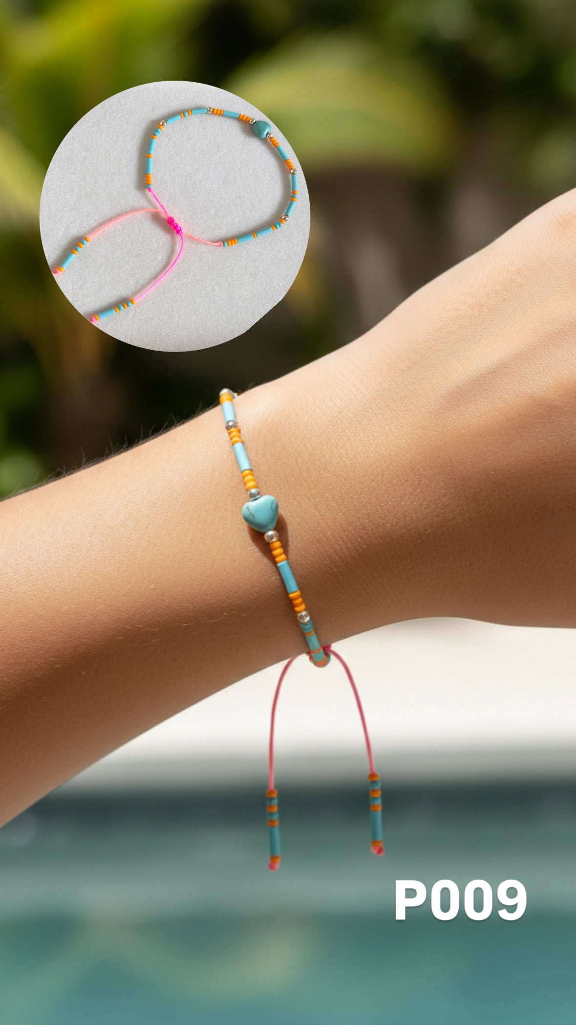 Pulsera corazón turquesa