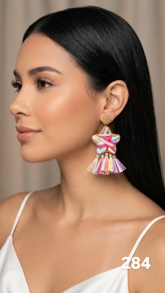Aretes XL estrella colores