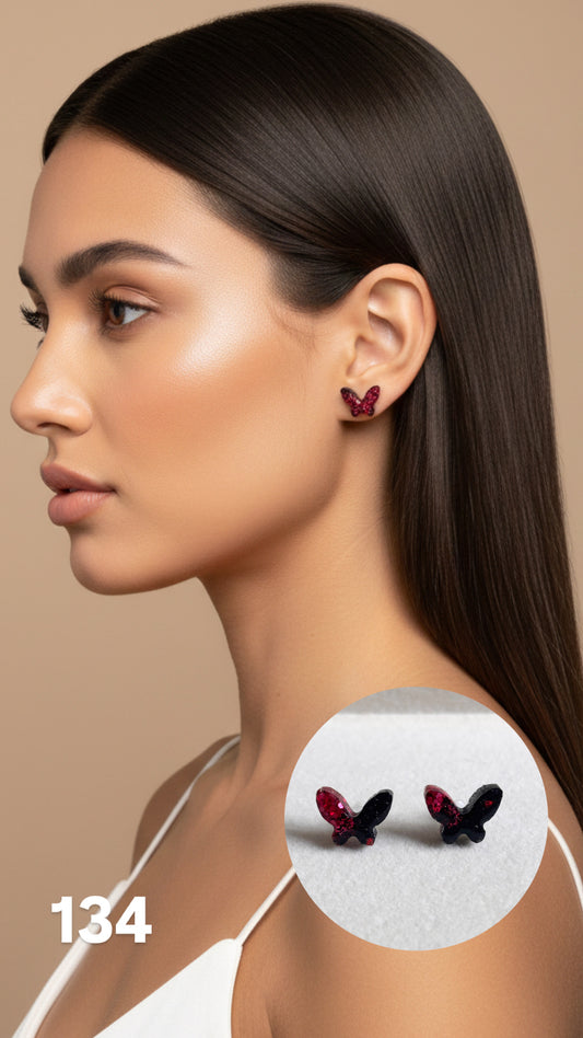 Aretes mariposa resina