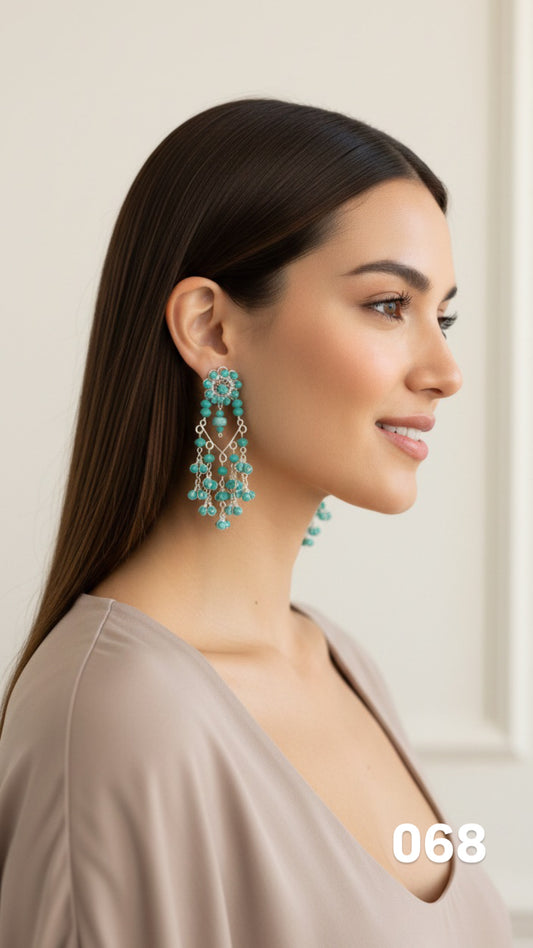 Aretes XL Cristales turquesa