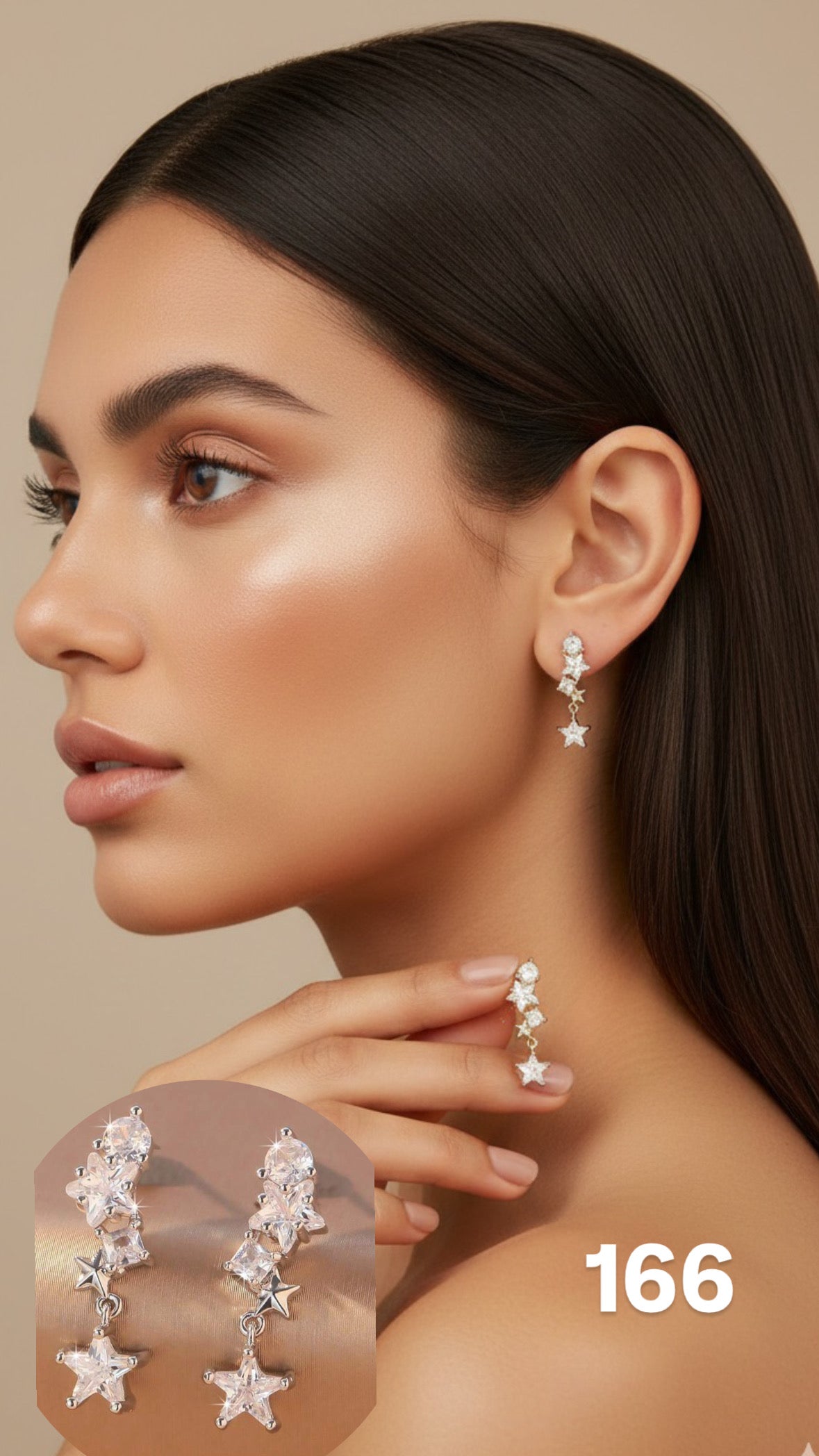 Aretes estrellas soñadas plateada