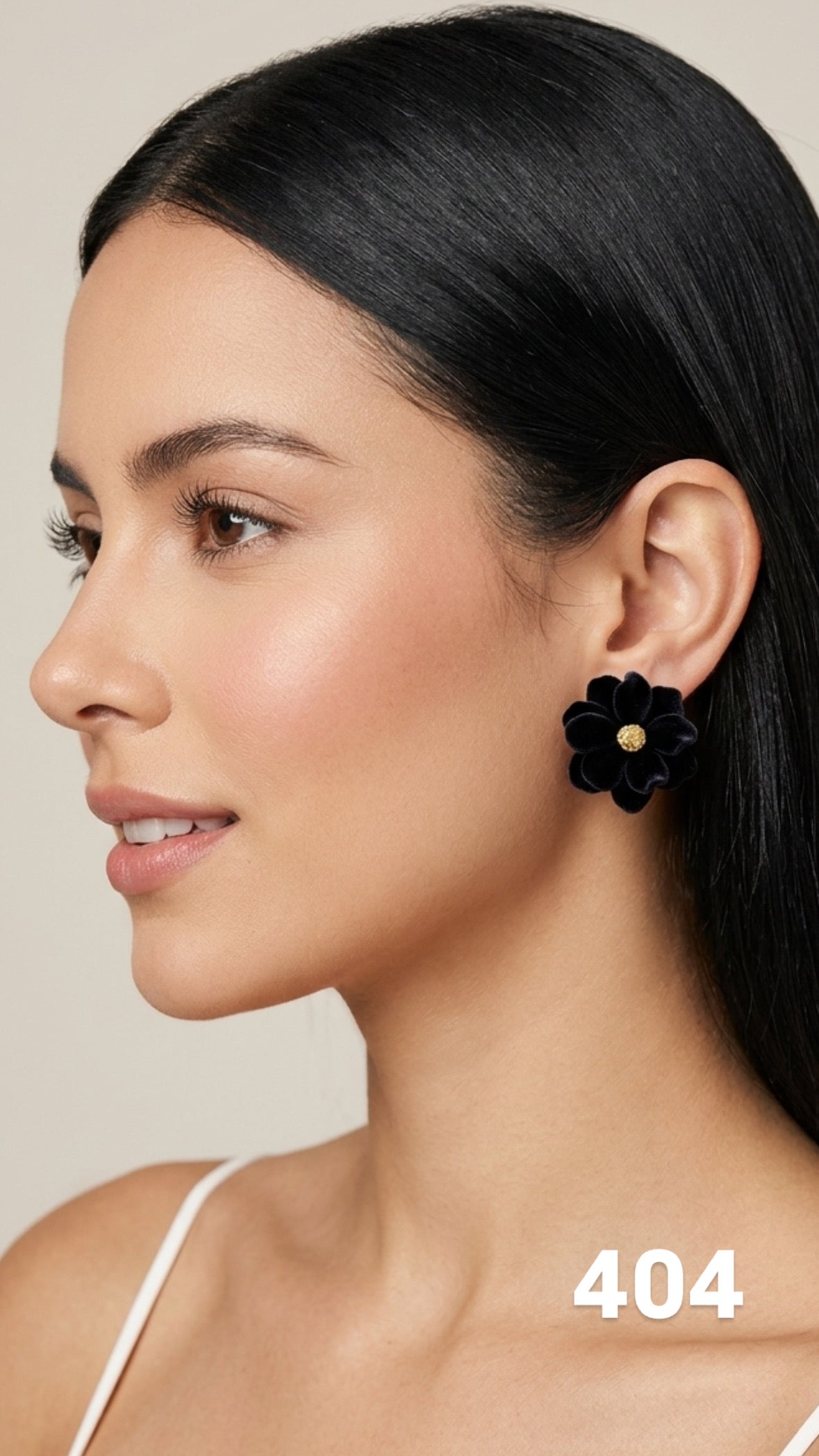 Aretes flor negra